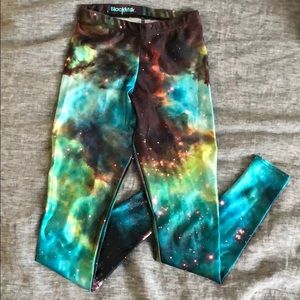 Blackmilk Clothing Galaxy Green Leggings